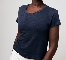 Load image into Gallery viewer, Velvet Casey Linen Tee (White + Shadow)
